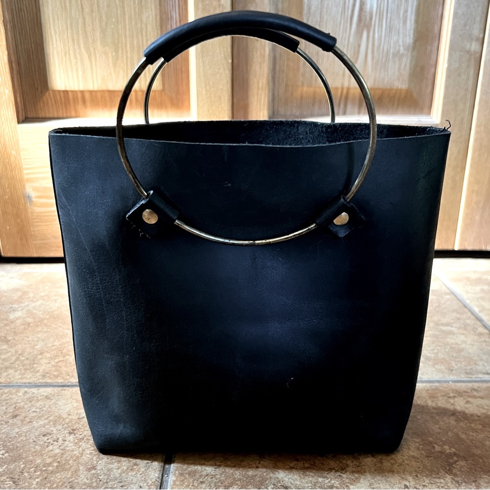 Gold Hoop Leather Purse